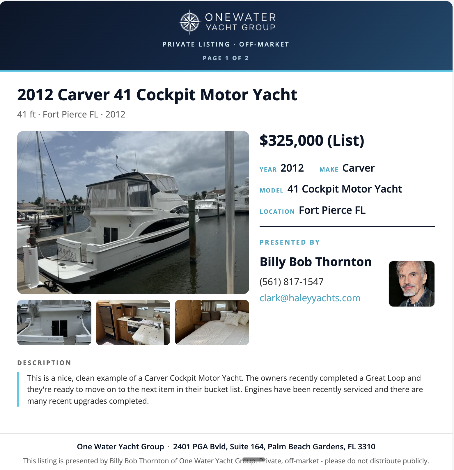 First page of the broker brochure
