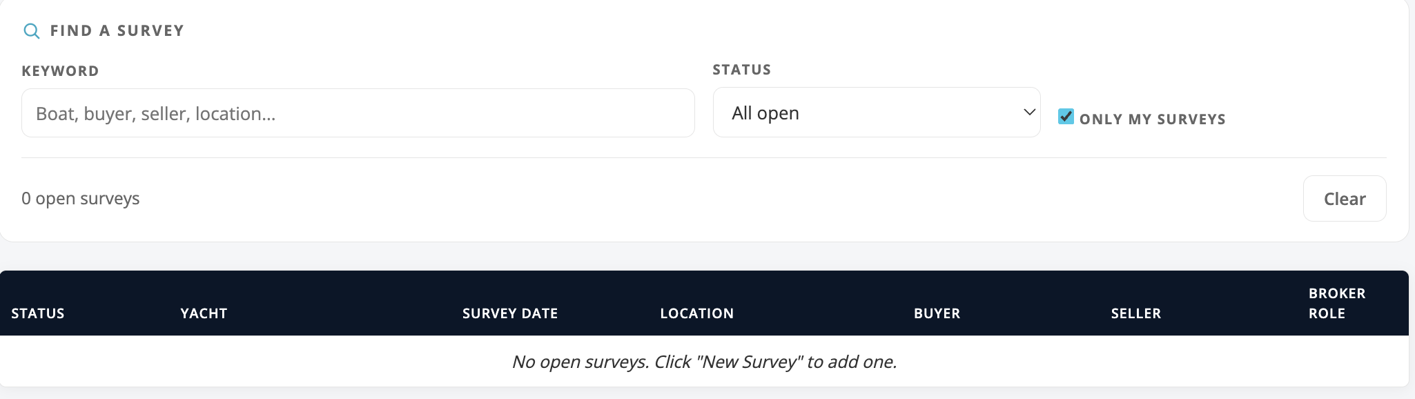 The list filters