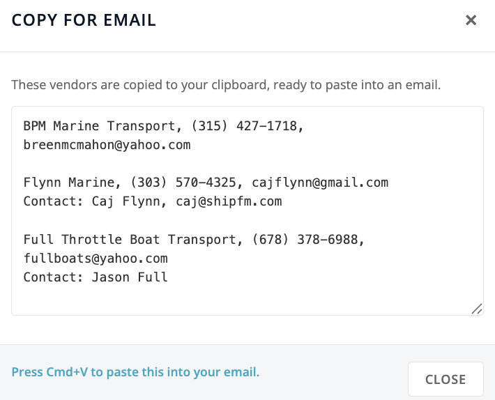 Copy for Email review box