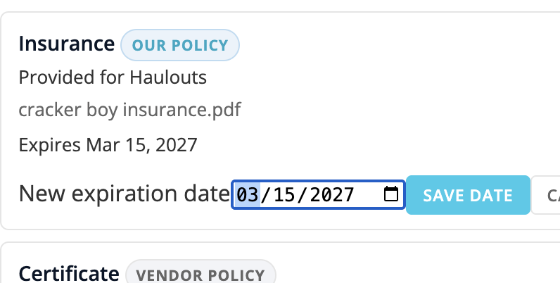 Editing a document's expiration date